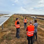 Taking a walk, checking MC4-connector compatability on field. Site Biopio, 188 MWp.